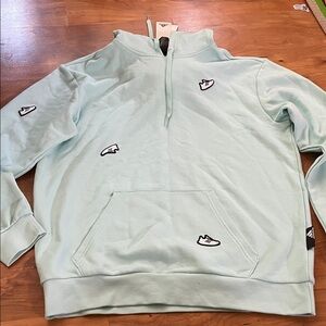 adidas Men's Light blue pull over Sweater with Sneaker Details